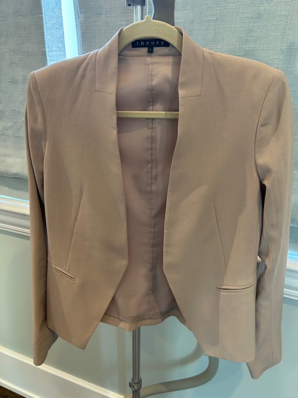 Theory Women's Light Blush Open-Front Tailored Blazer